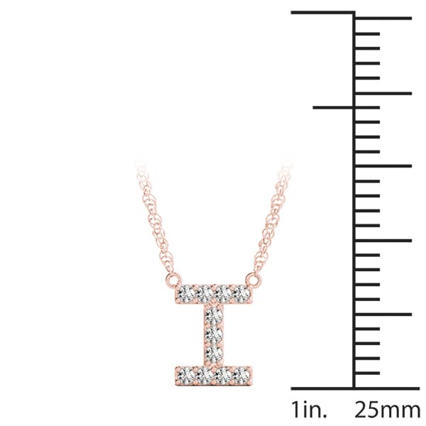 Initial I Pendant, On hand view in rose gold