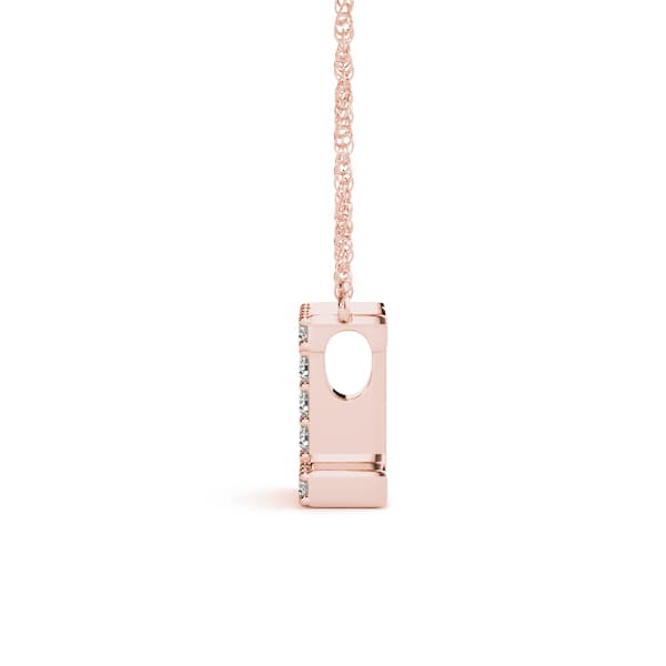 Initial I Pendant, Side view in rose gold