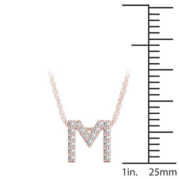 Initial M Pendant, On hand view in rose gold