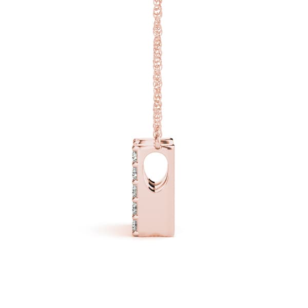 Initial N Pendant, Side view in rose gold