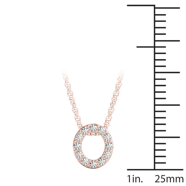 Initial O Pendant, On hand view in rose gold