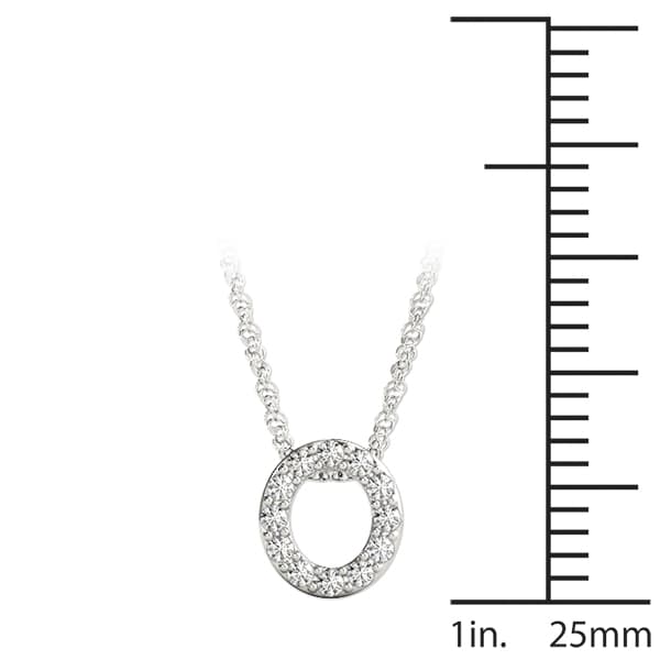 Initial O Pendant, On hand view in white gold or platinum