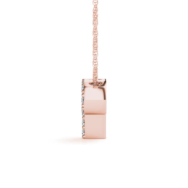 Initial P Pendant, Side view in rose gold