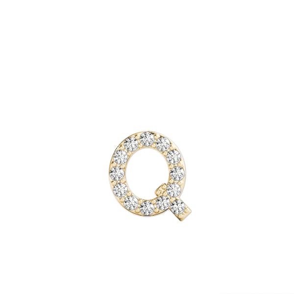 Initial Q Pendant, On hand view in yellow gold
