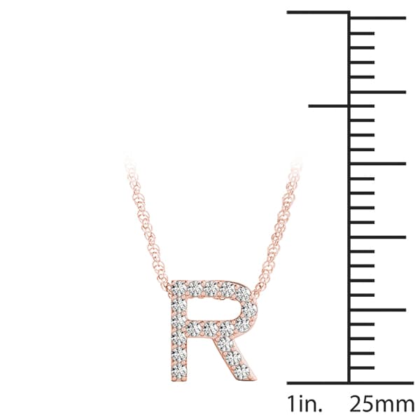 Initial R Pendant, On hand view in rose gold
