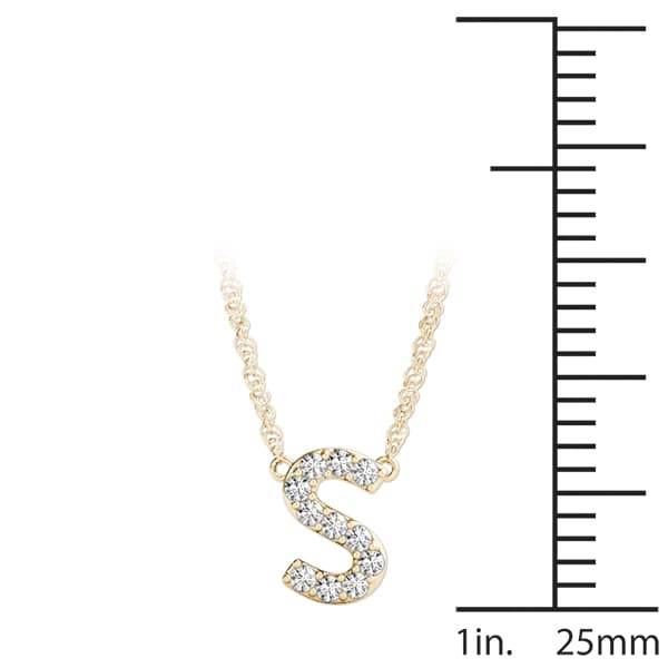 Initial S Pendant, On hand view in yellow gold