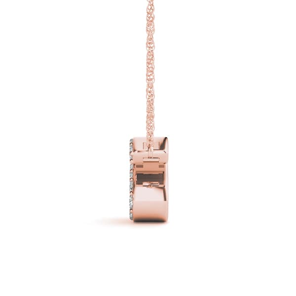 Initial S Pendant, Side view in rose gold