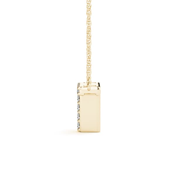 Initial T Pendant, Side view in yellow gold