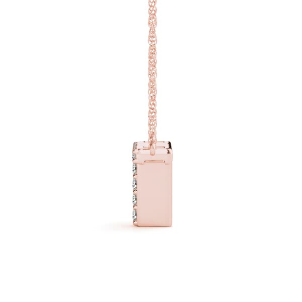 Initial T Pendant, Side view in rose gold