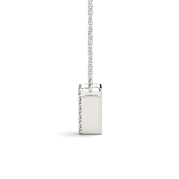 Initial T Pendant, Side view in white gold or platinum