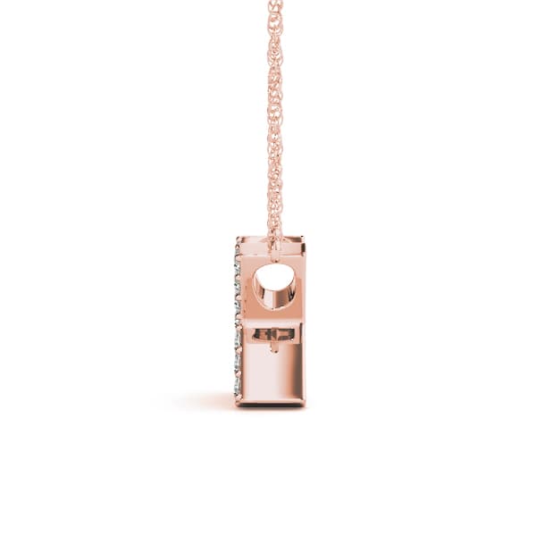 Initial X Pendant, Side view in rose gold