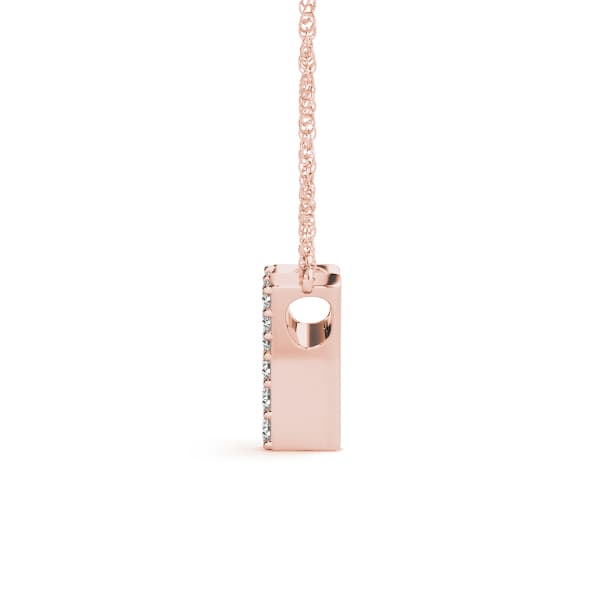 Initial Y Pendant, Side view in rose gold