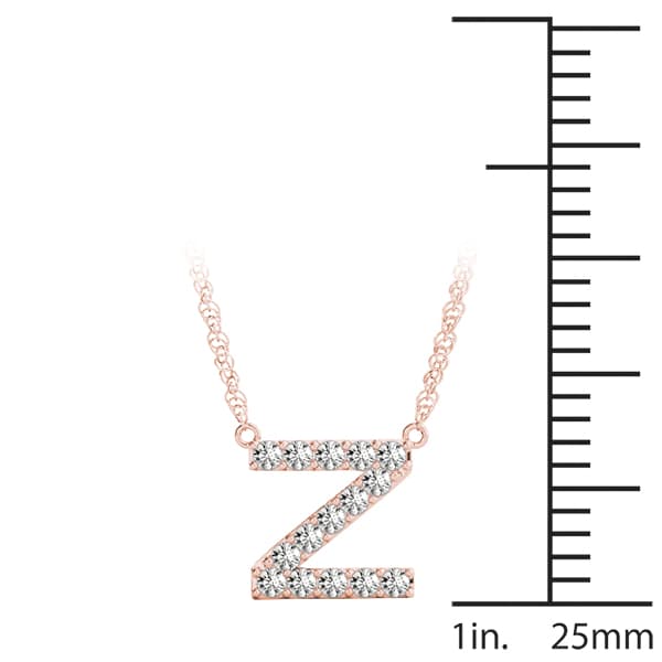 Initial Z Pendant, On hand view in rose gold