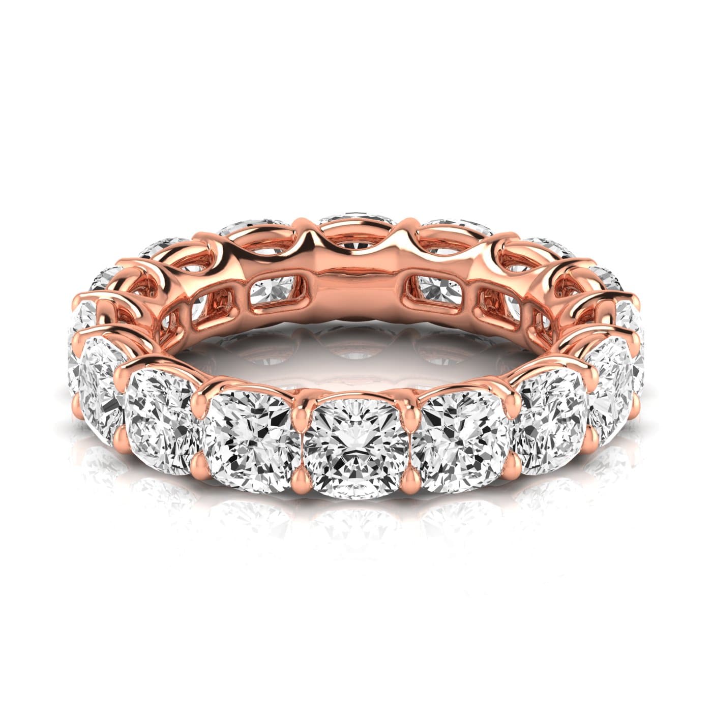Full Eternity Cushion Diamond Wedding Band (8 ct. tw.), Side view in rose gold