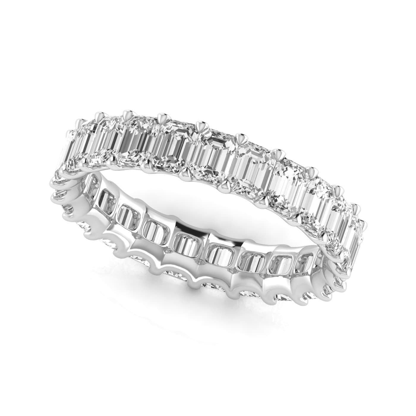 Diamond Emerald Cut Eternity Band — View 1
