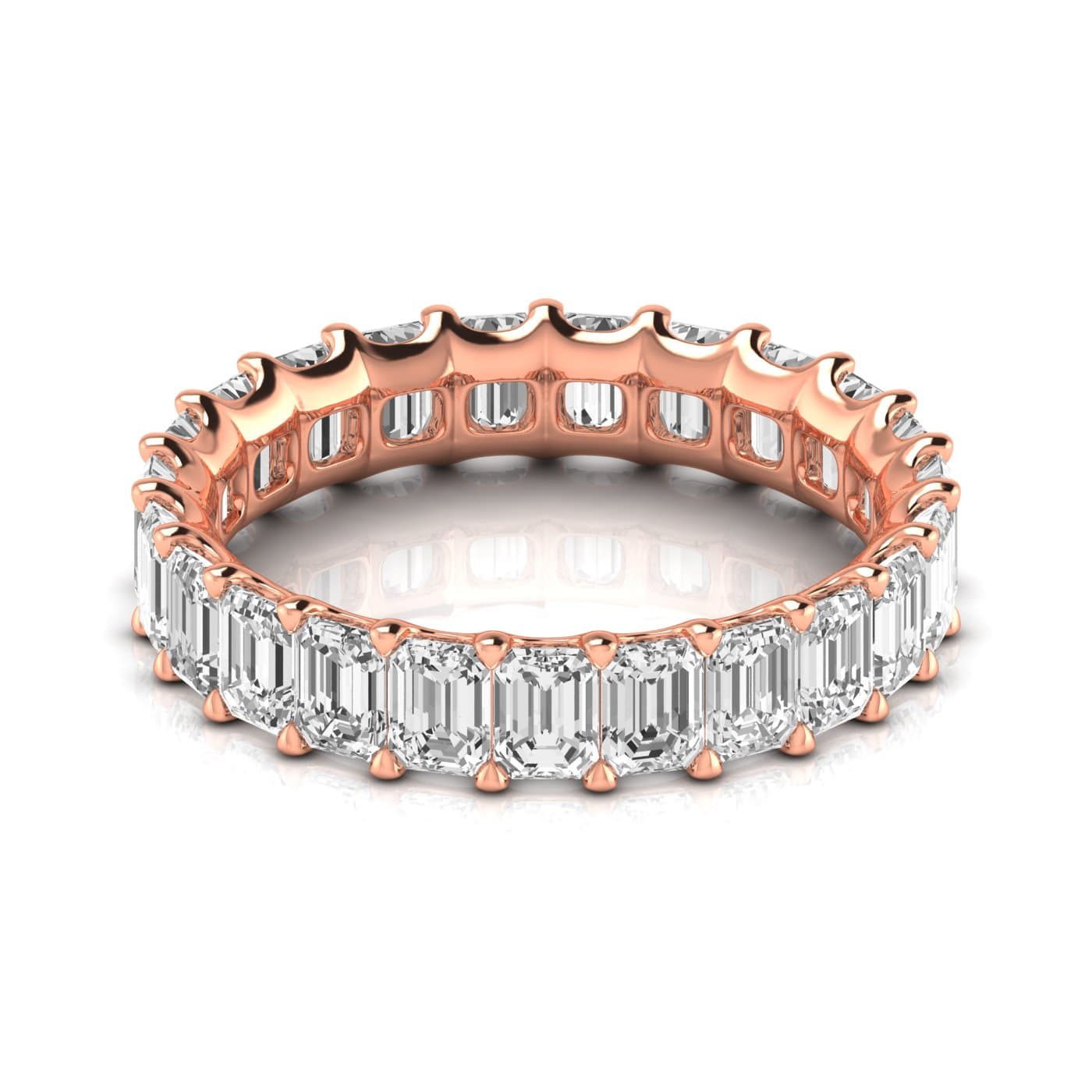 Diamond Emerald Cut Eternity Band (4 ct. tw.), Side view in rose gold