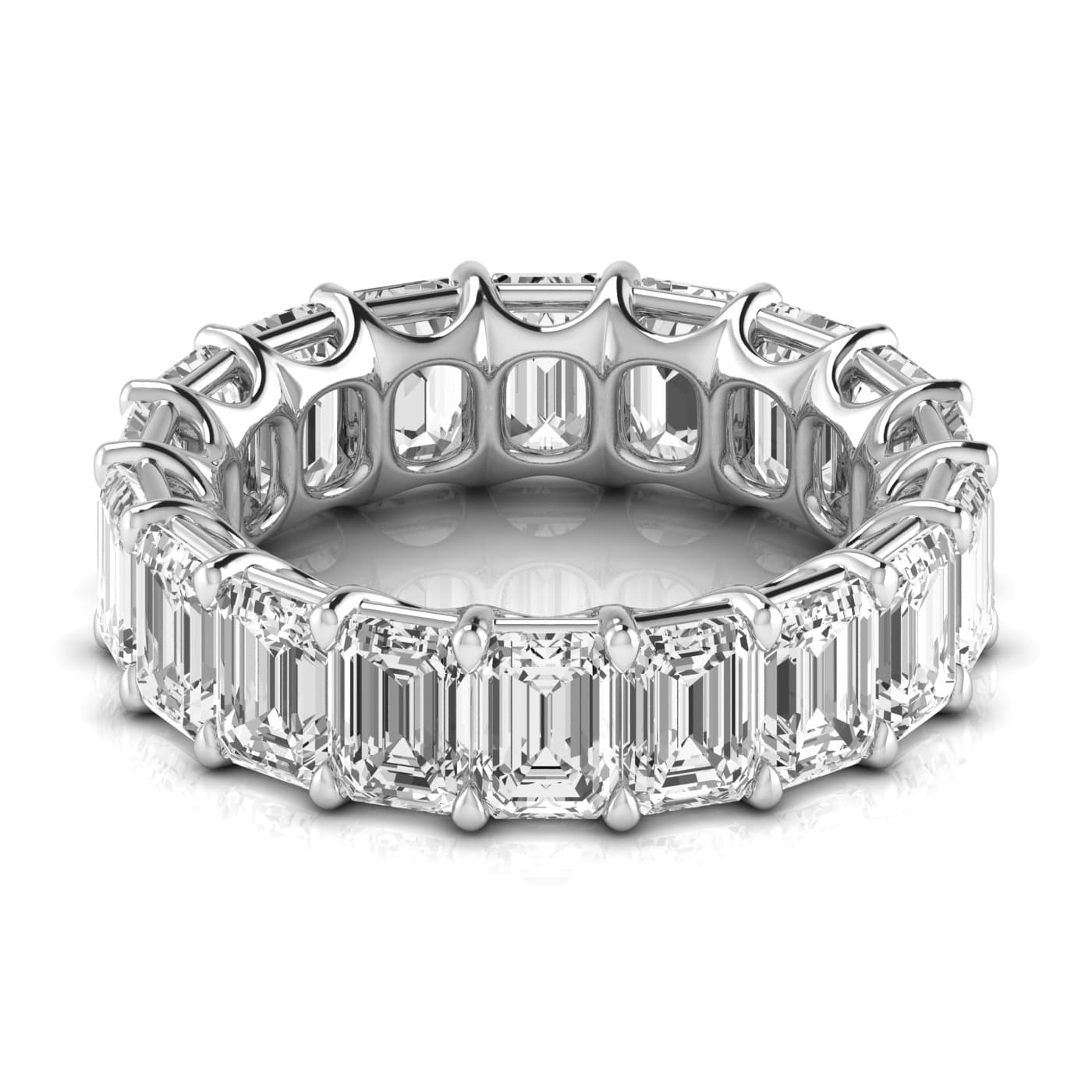 Diamond Emerald Cut Eternity Band (8 1/3 ct. tw.), Side view in white gold or platinum