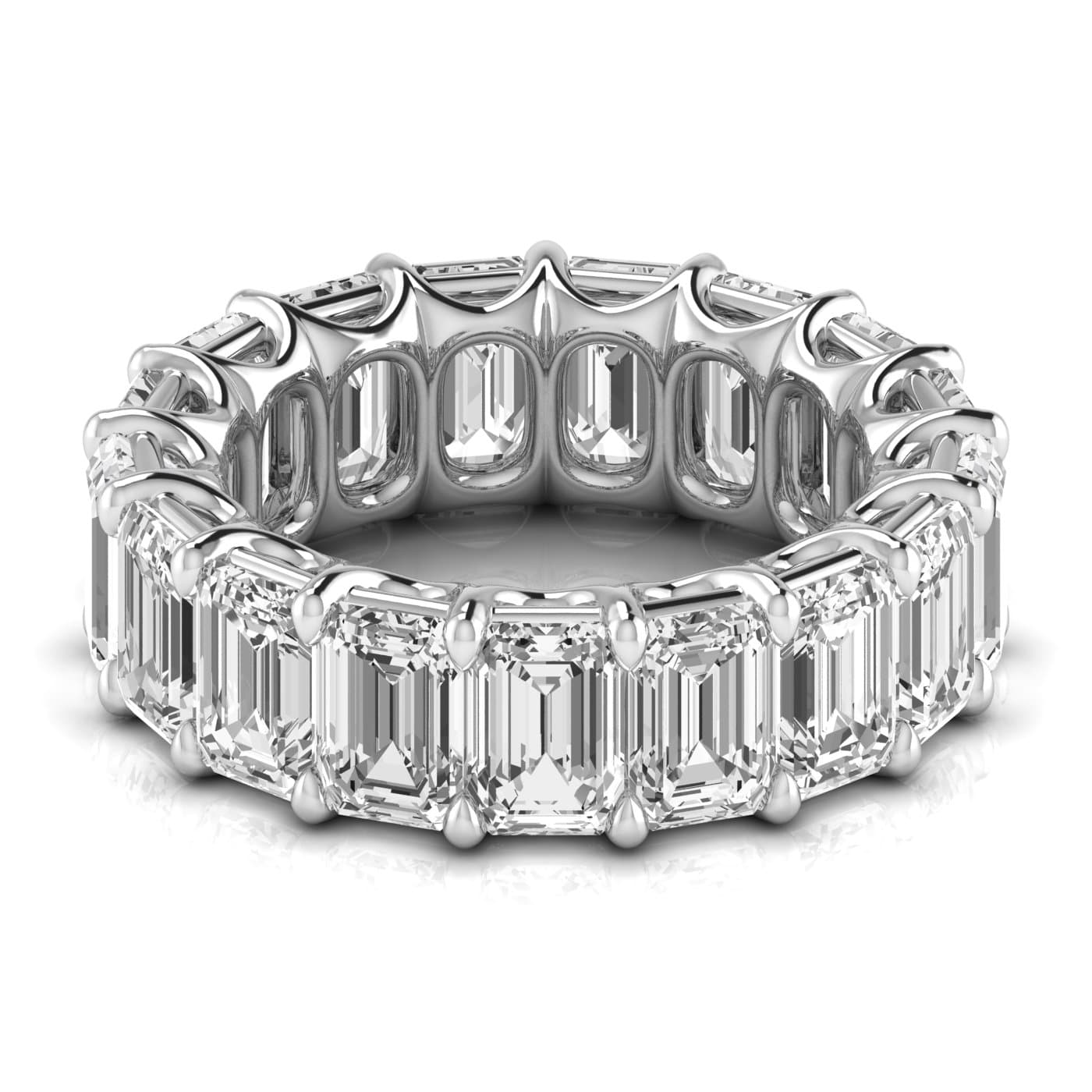 Diamond Emerald Cut Eternity Band (12 1/4 ct. tw.), Side view in white gold or platinum