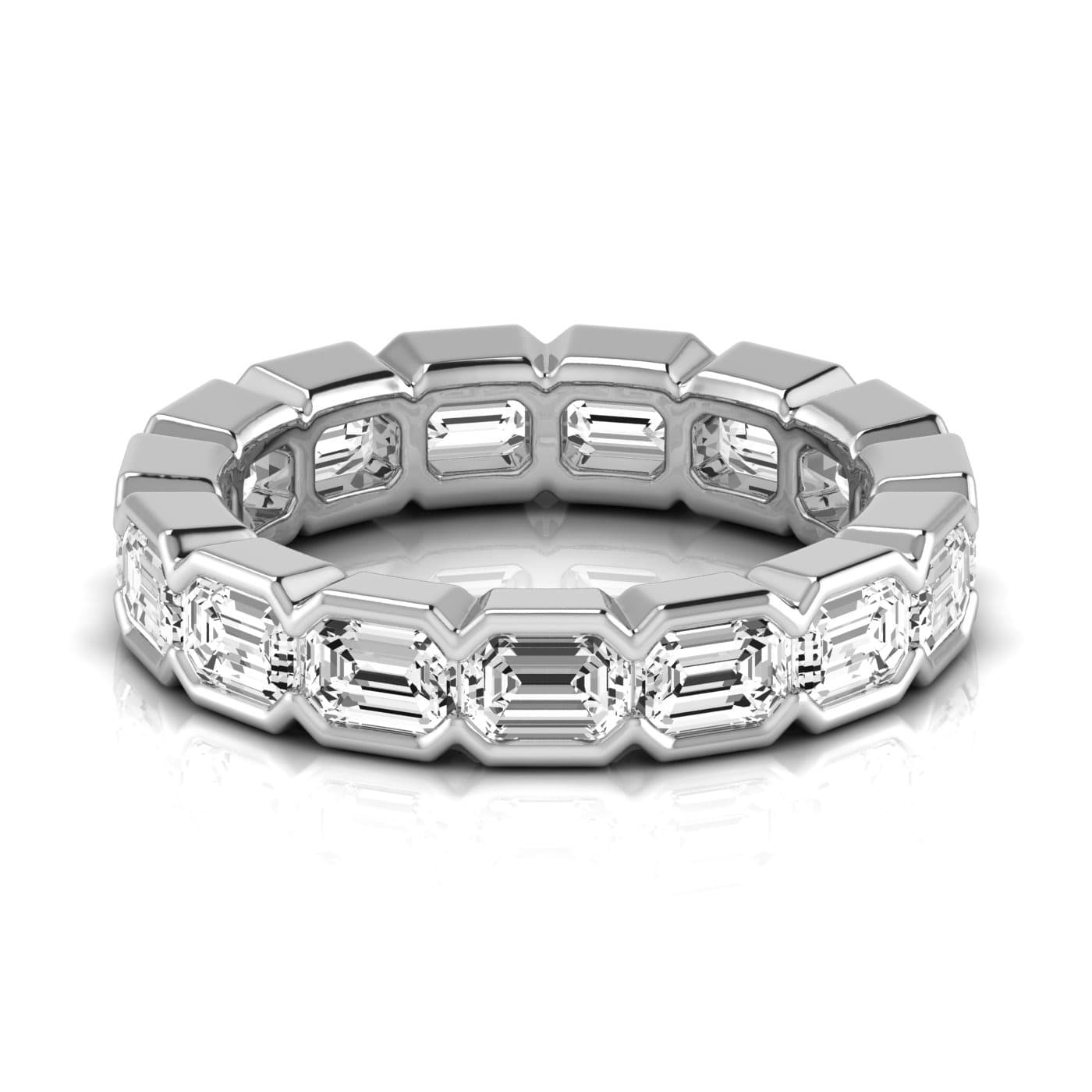 Diamond Emerald Cut Eternity Band (5 1/8 ct. tw.), Side view in white gold or platinum