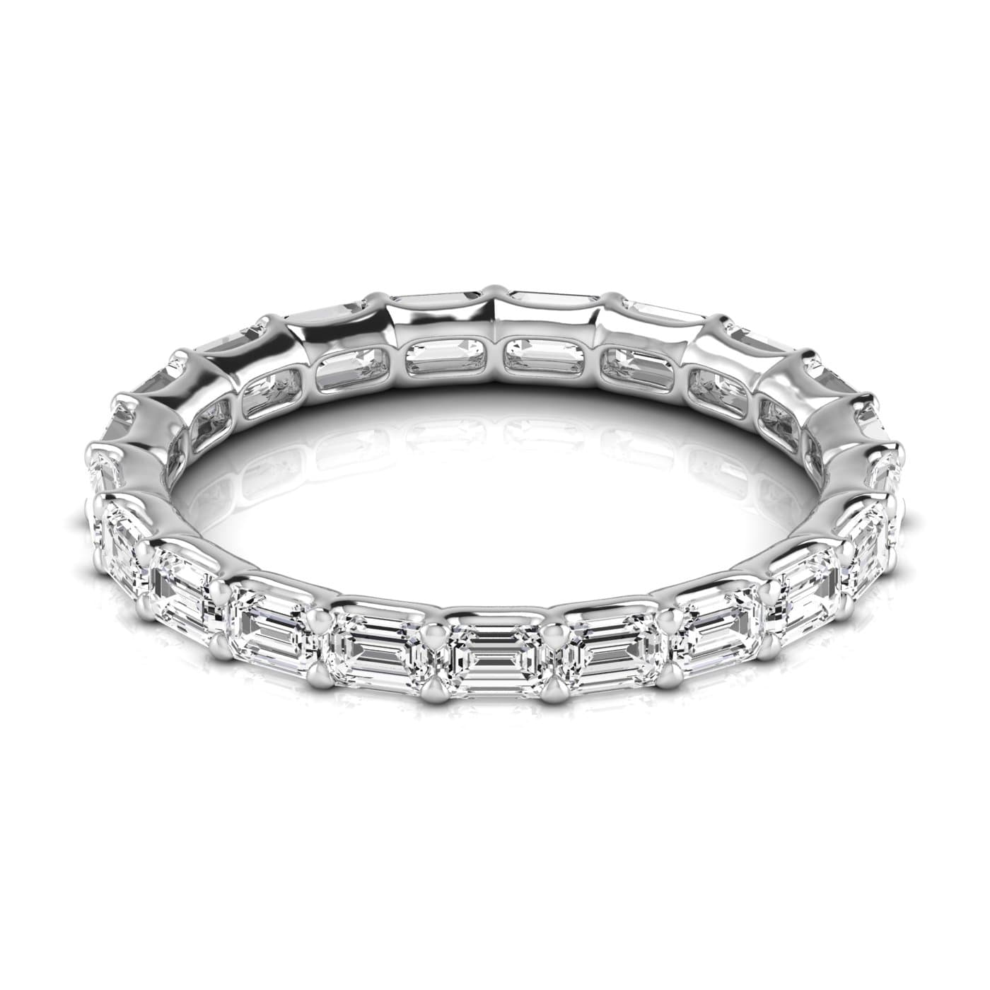 Diamond Emerald Cut Eternity Band (1 7/8 ct. tw.), Side view in white gold or platinum