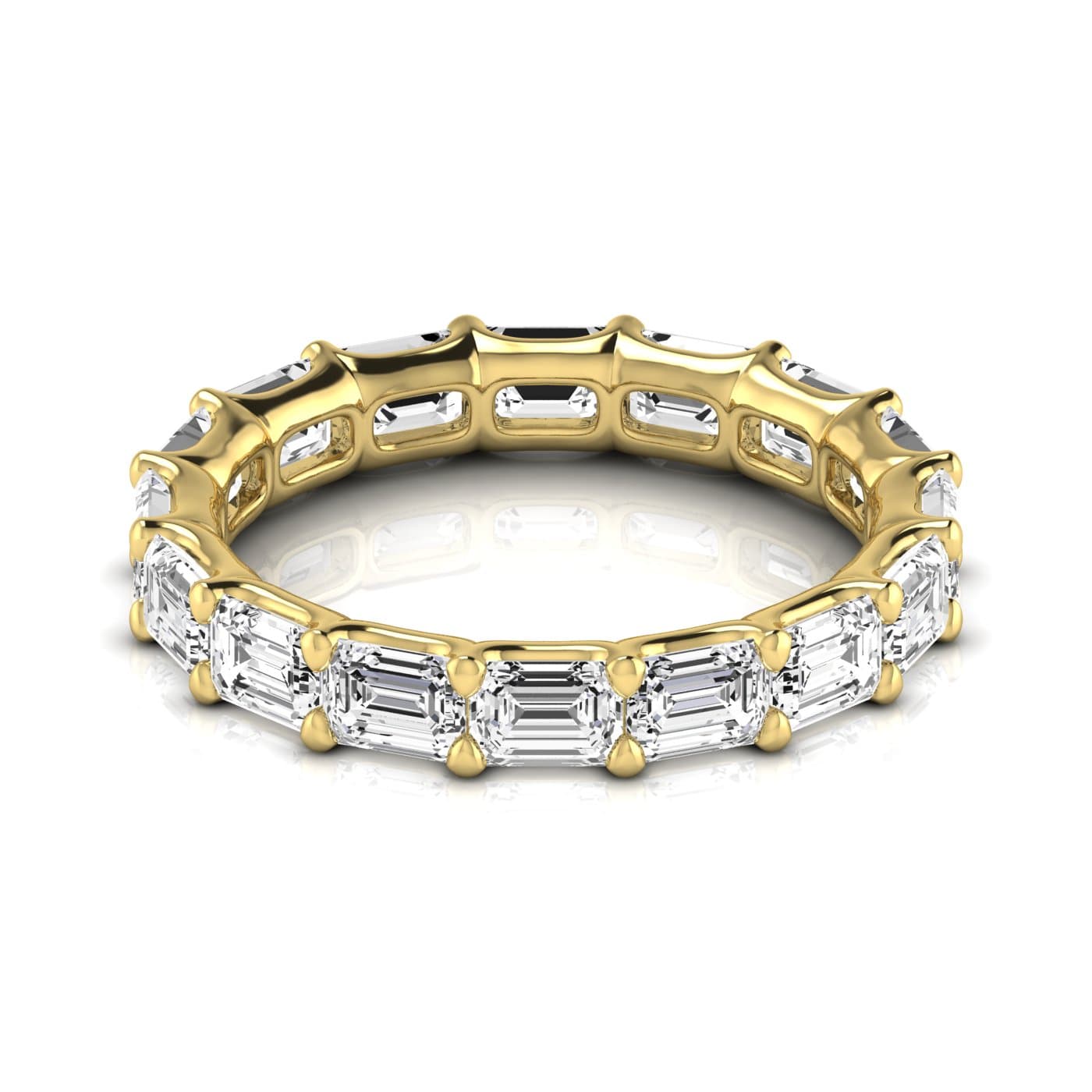 Diamond Emerald Cut Eternity Band (3 2/3 ct. tw.), Side view in yellow gold