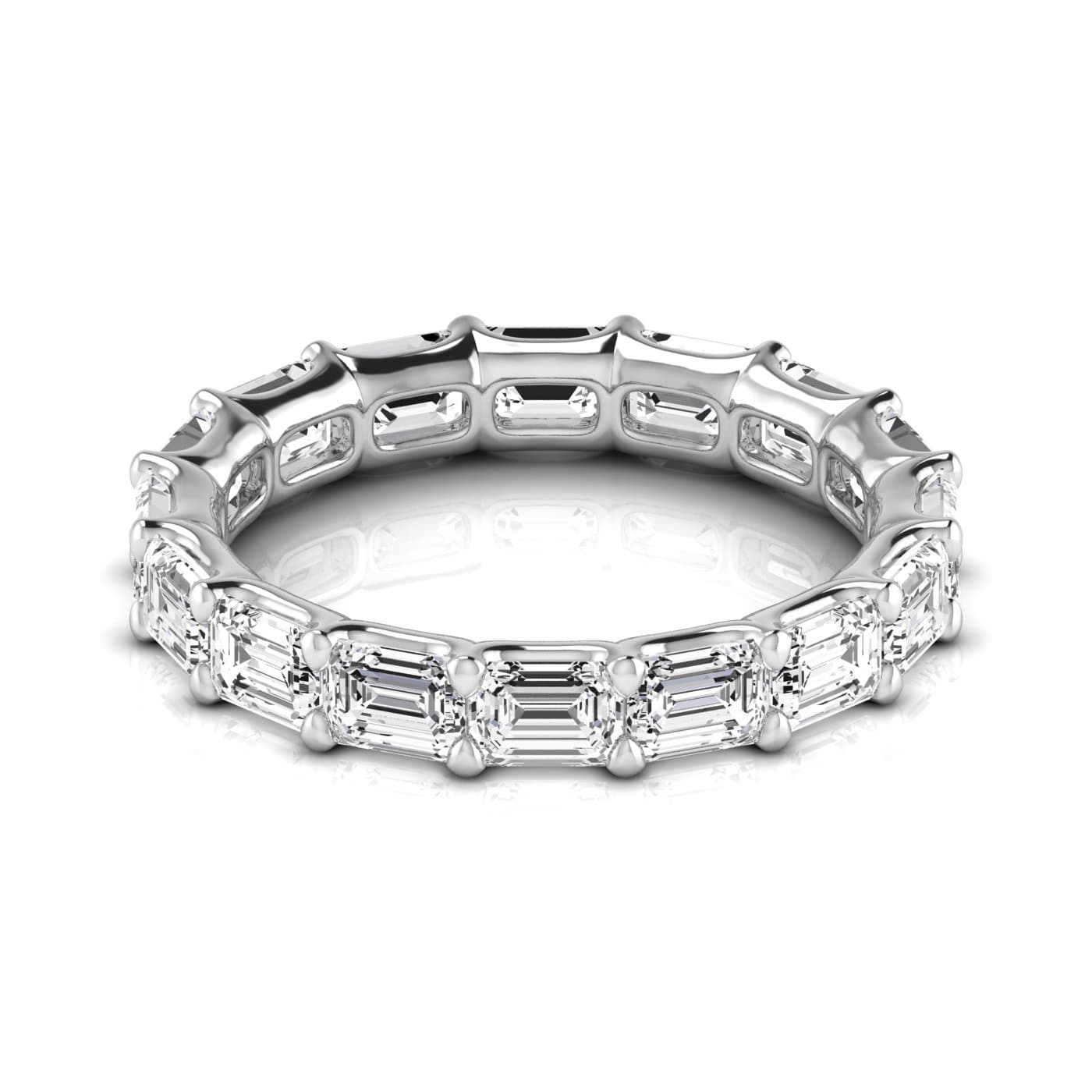 Diamond Emerald Cut Eternity Band (3 2/3 ct. tw.), Side view in white gold or platinum