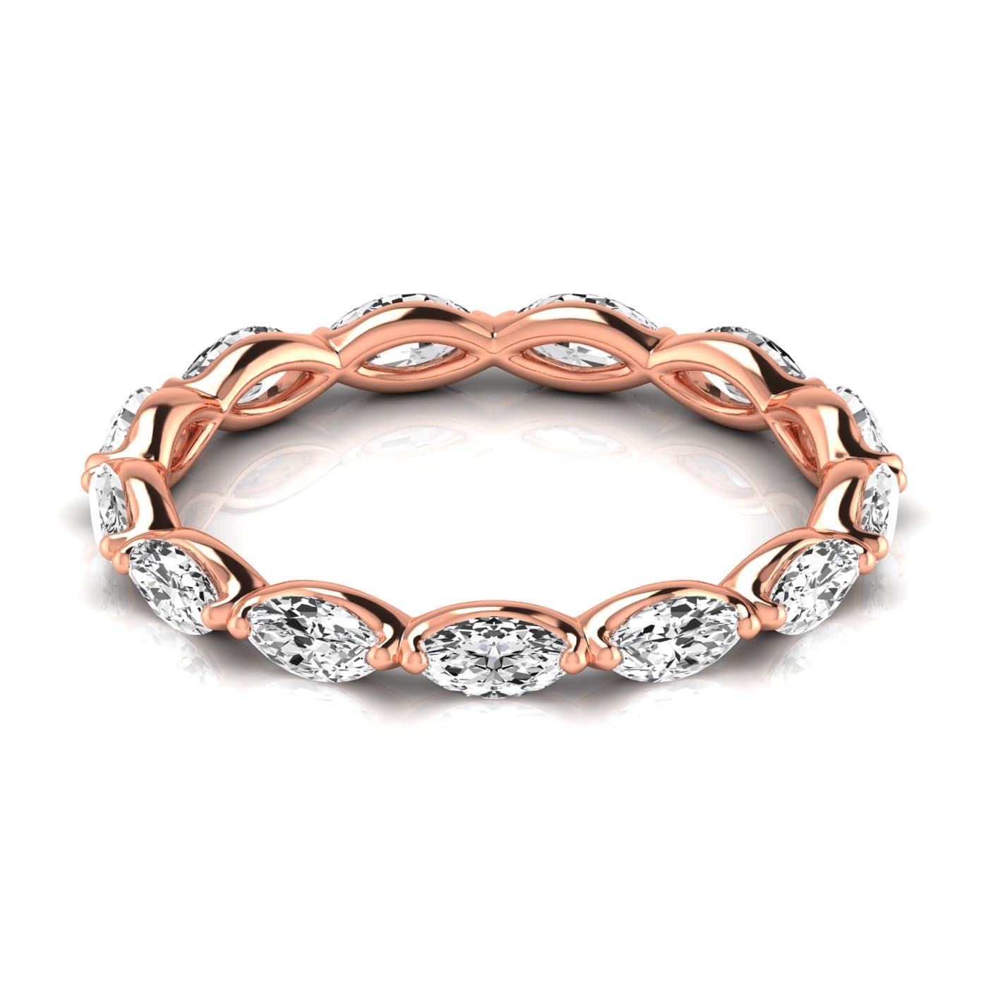 Diamond Emerald Cut Eternity Band (1.2 ct. tw.), Side view in rose gold