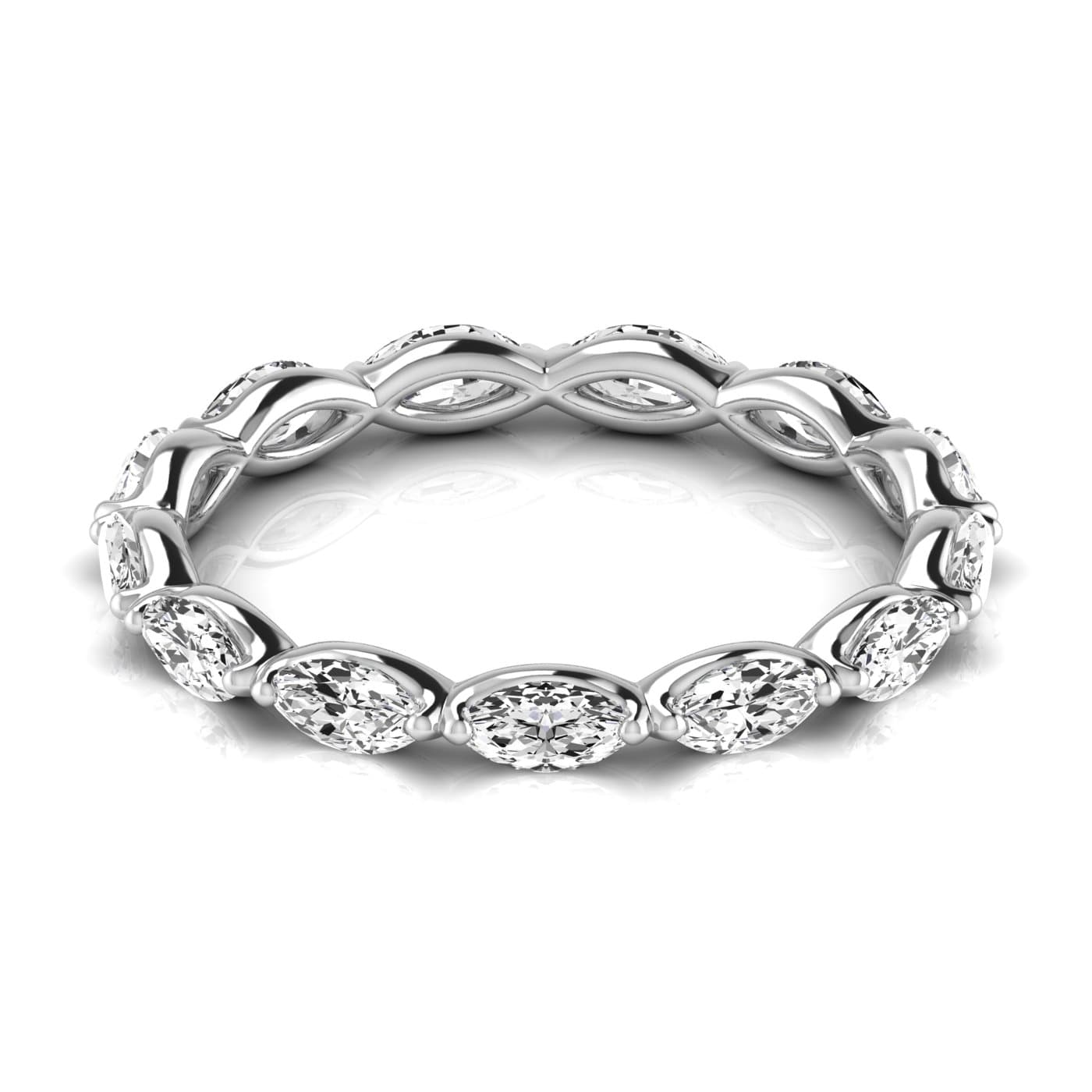 Diamond Emerald Cut Eternity Band (1.3 ct. tw.), Side view in white gold or platinum