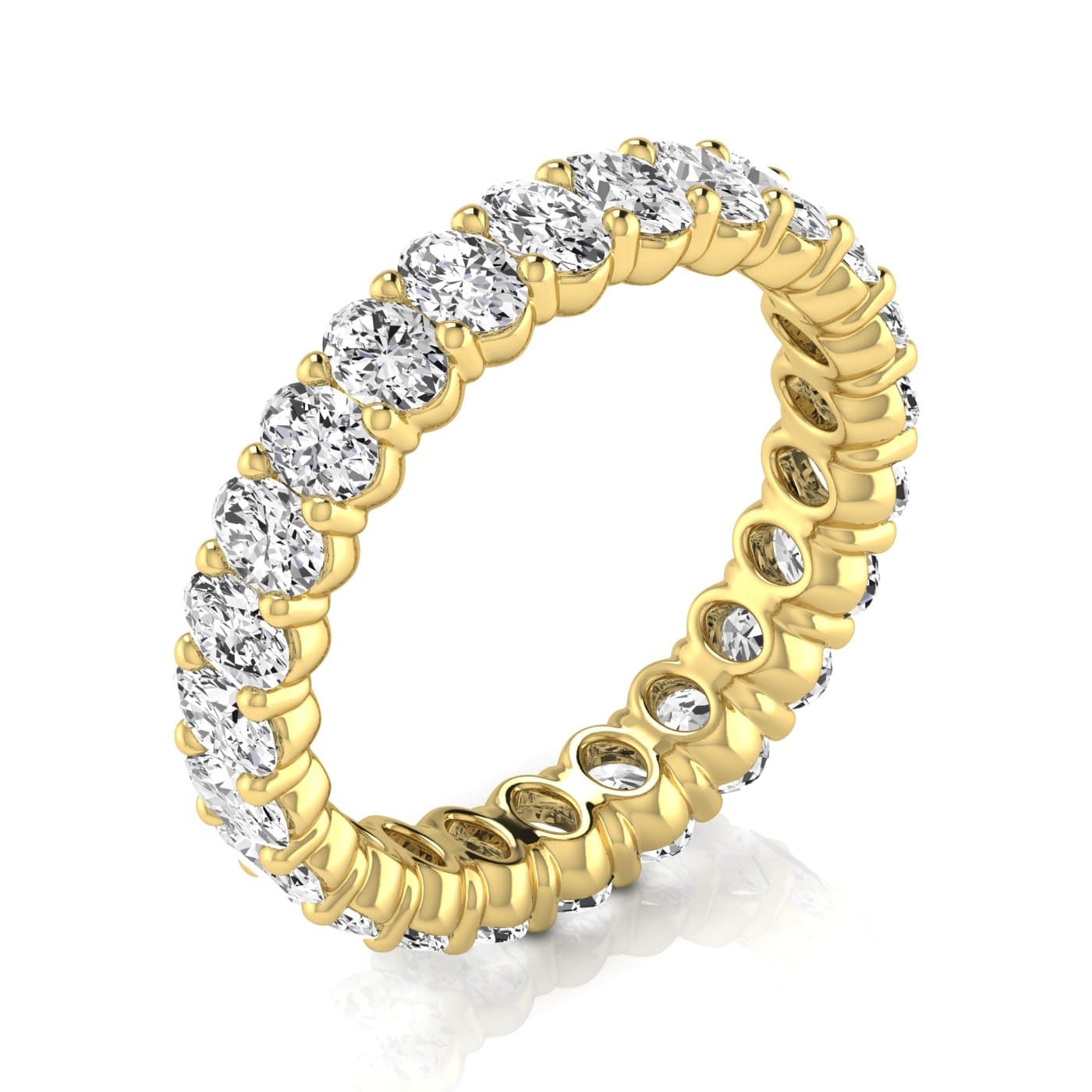 Oval Diamond Eternity Band (2 1/3 ct. tw.), On hand view in yellow gold
