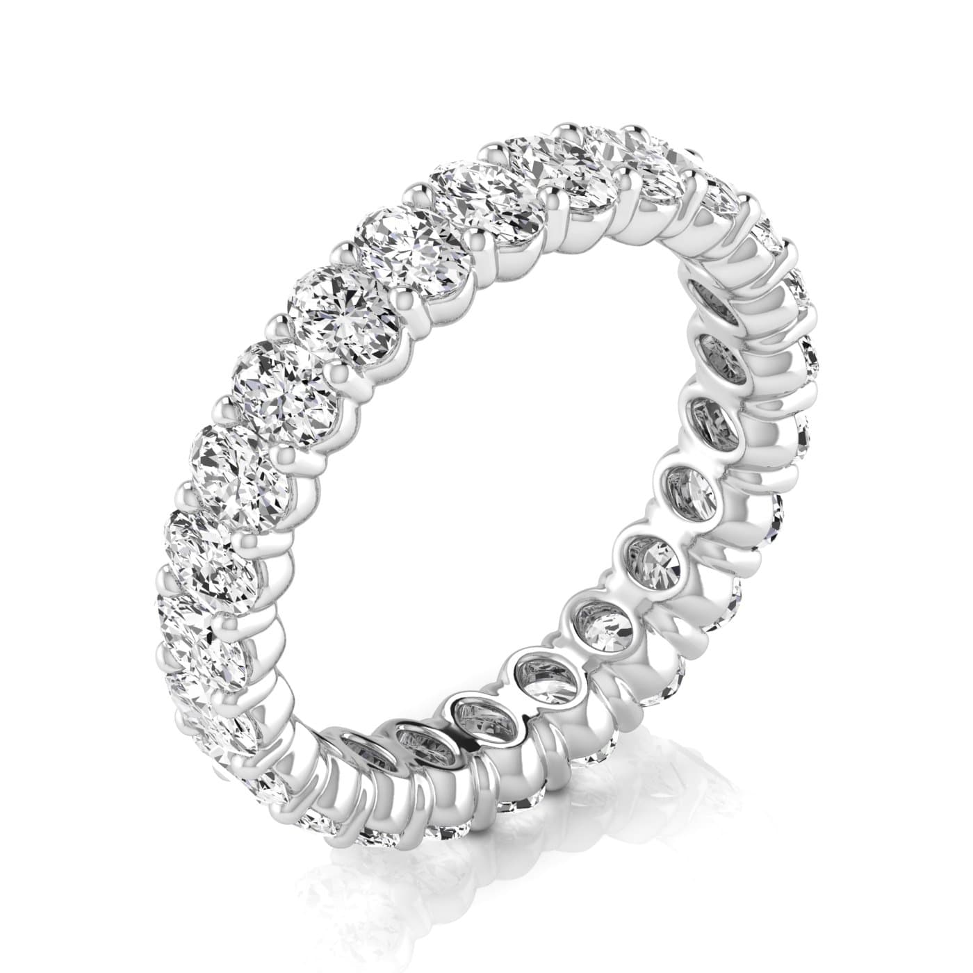 Oval Diamond Eternity Band (2.16 ct. tw.), On hand view in white gold or platinum