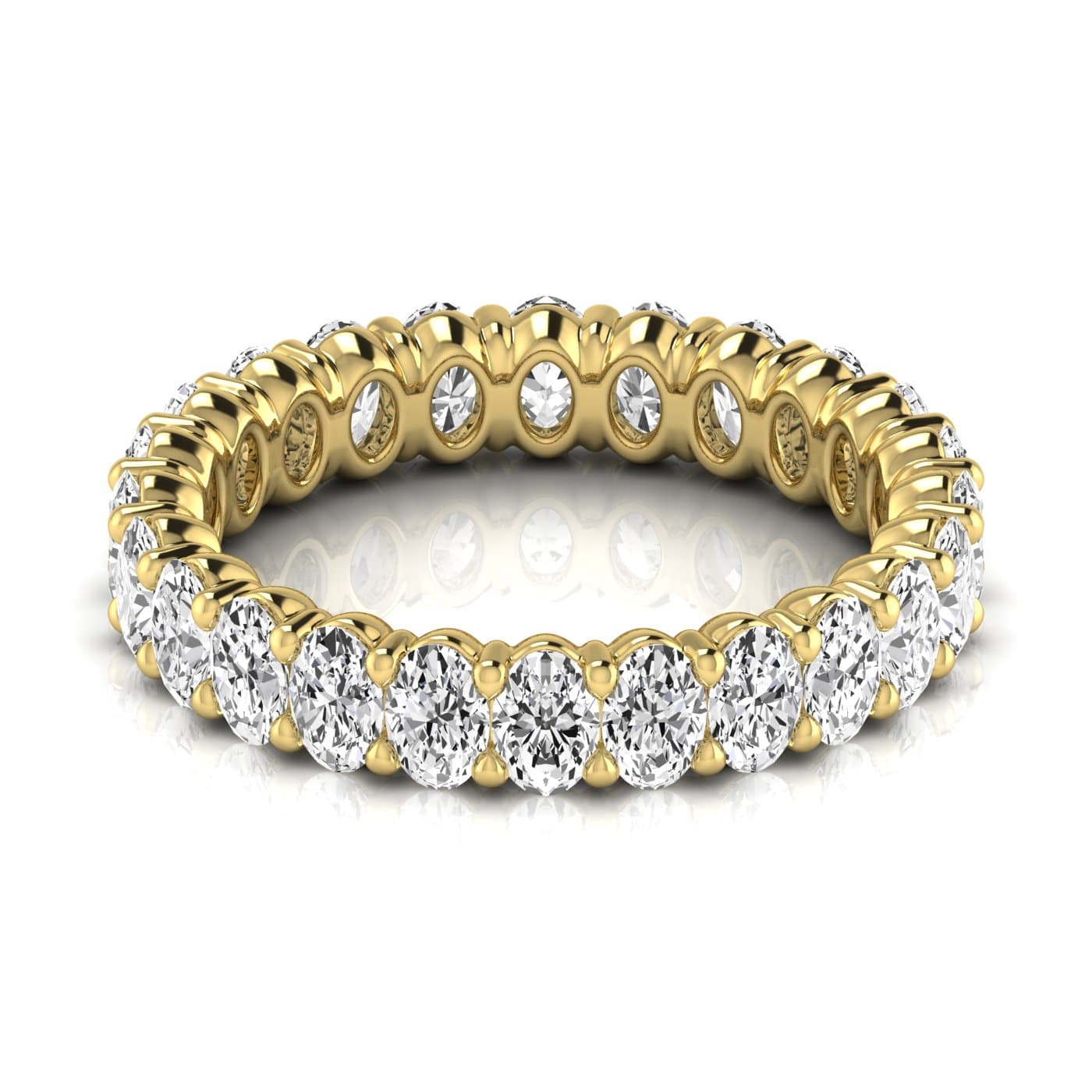 Oval Diamond Eternity Band (2 1/3 ct. tw.), Side view in yellow gold