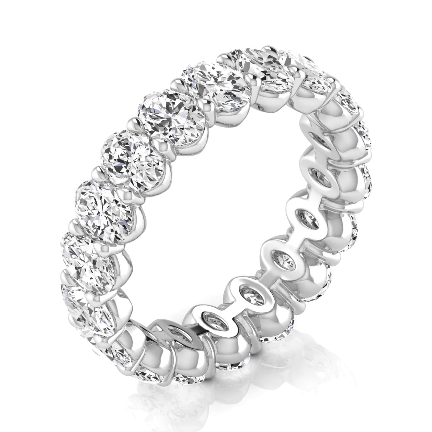 Oval Diamond Eternity Band (4.2 ct. tw.), On hand view in white gold or platinum
