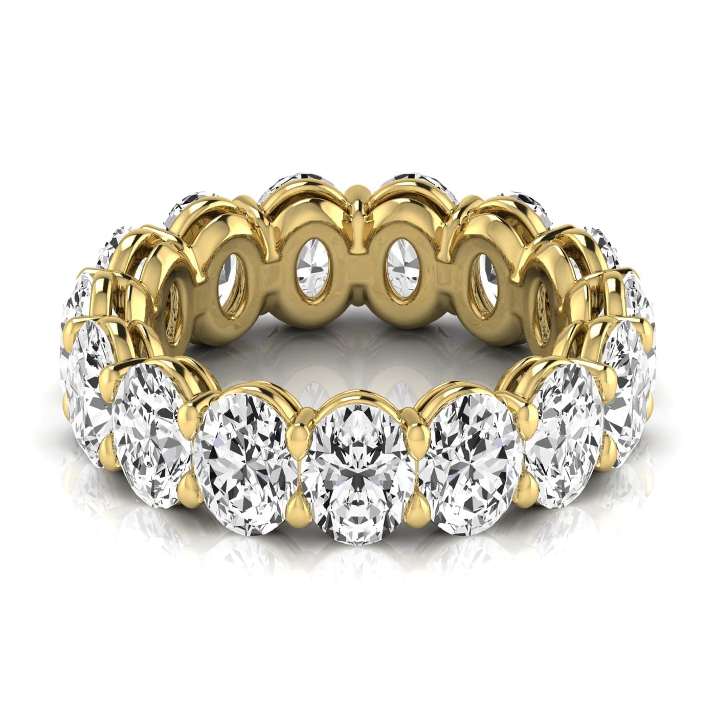 Oval Diamond Eternity Band (7.28 ct. tw.), Side view in yellow gold