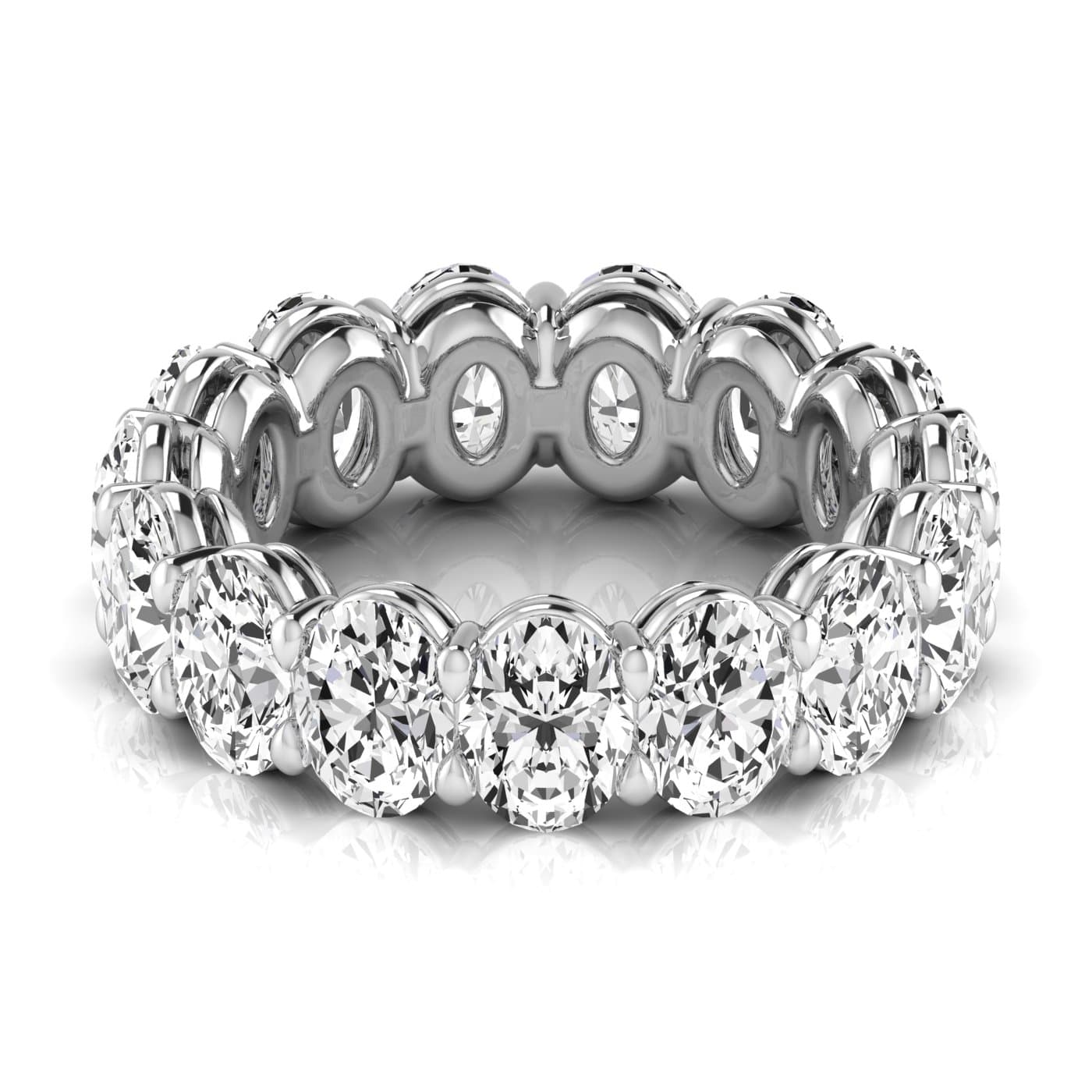 Oval Diamond Eternity Band (8 1/3 ct. tw.), Side view in white gold or platinum