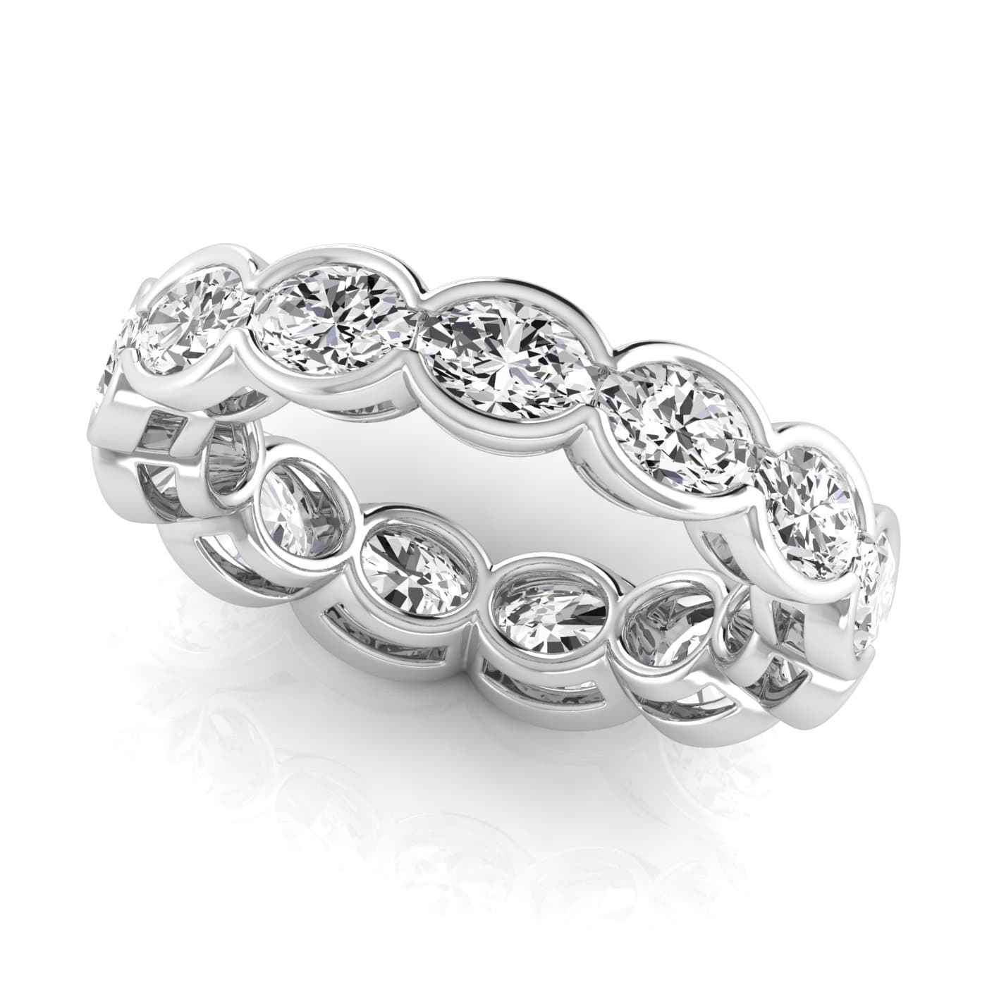 Diamond Emerald Cut Eternity Band — View 1