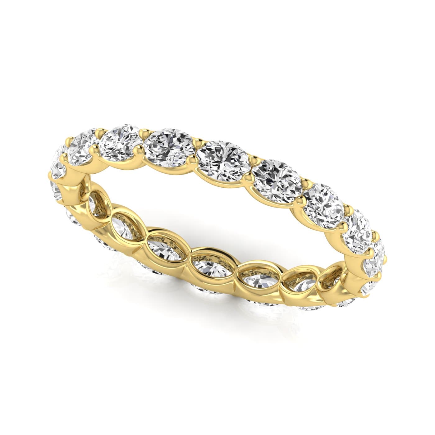 Diamond Emerald Cut Eternity Band (1.71 ct. tw.), Front view in yellow gold