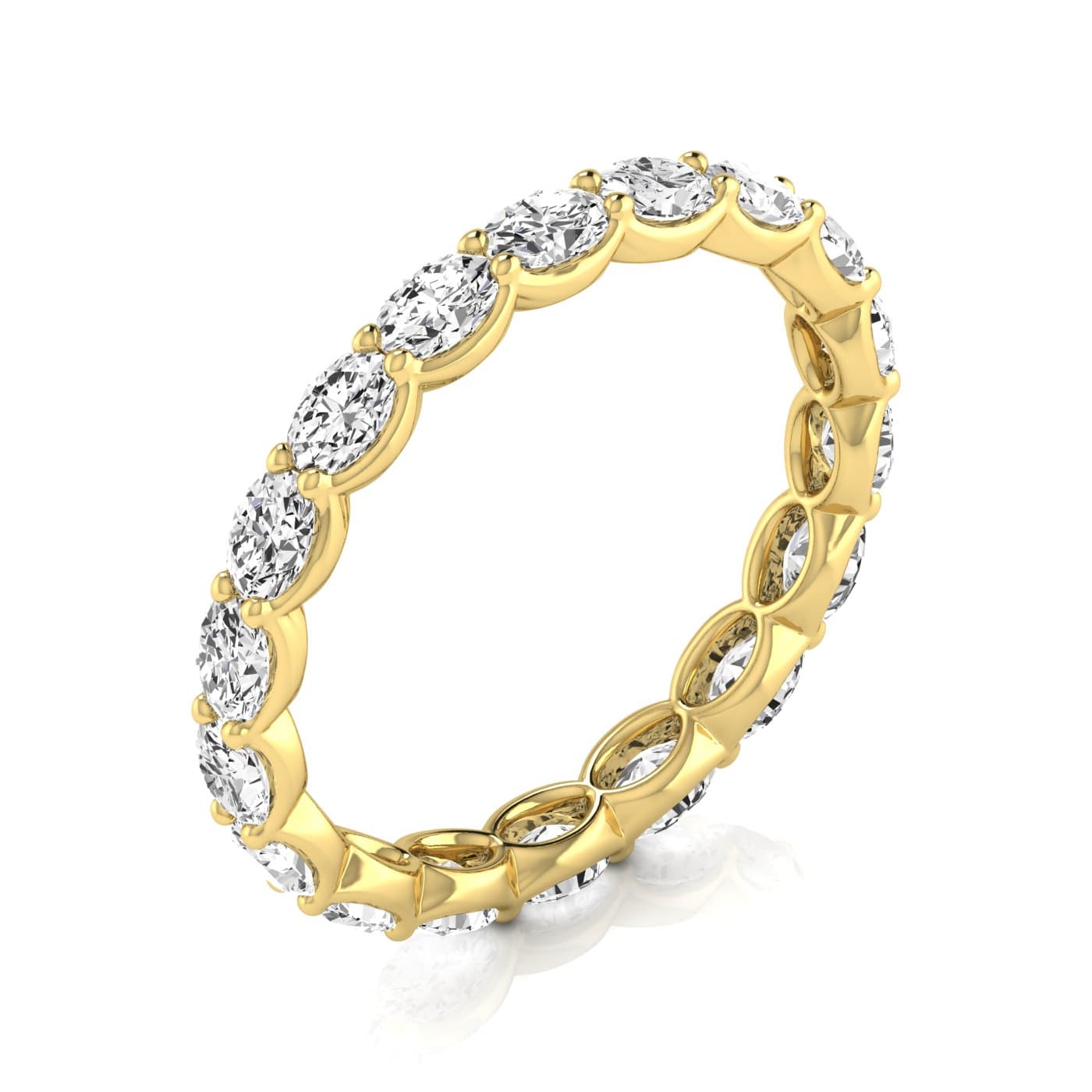 Diamond Emerald Cut Eternity Band (1.71 ct. tw.), On hand view in yellow gold