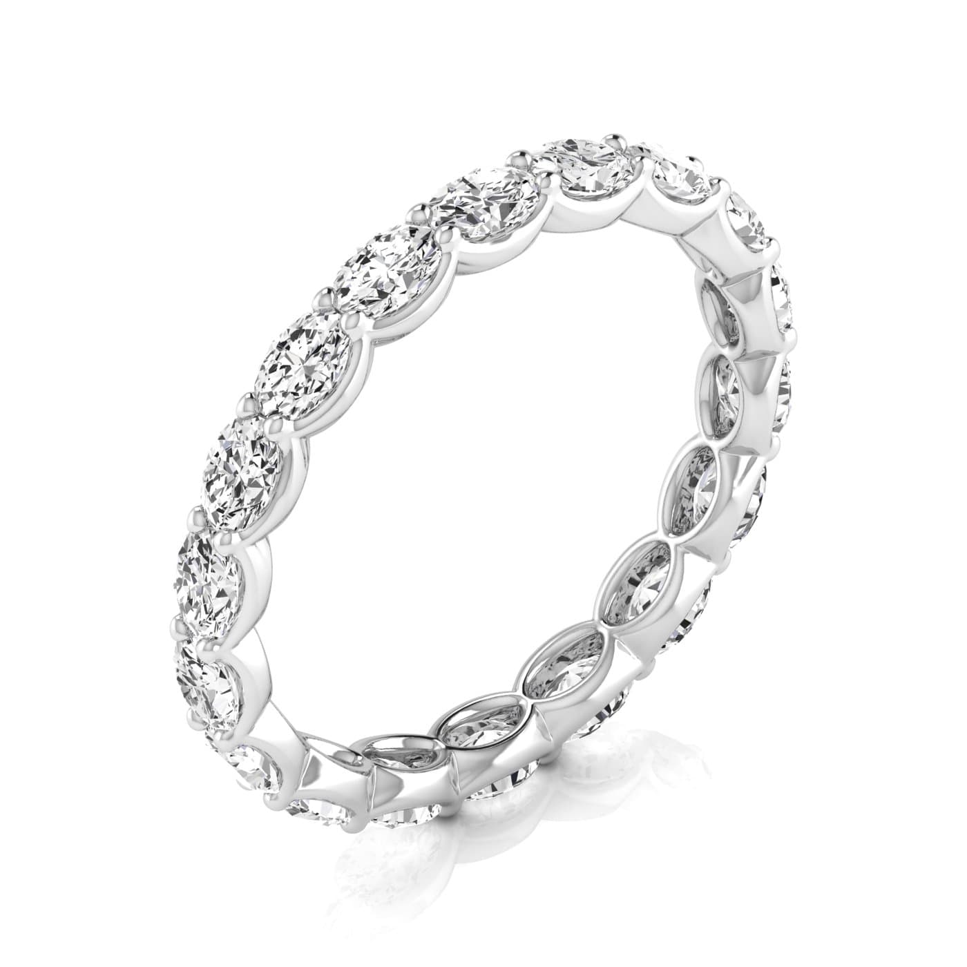 Diamond Emerald Cut Eternity Band (1 5/8 ct. tw.), On hand view in white gold or platinum