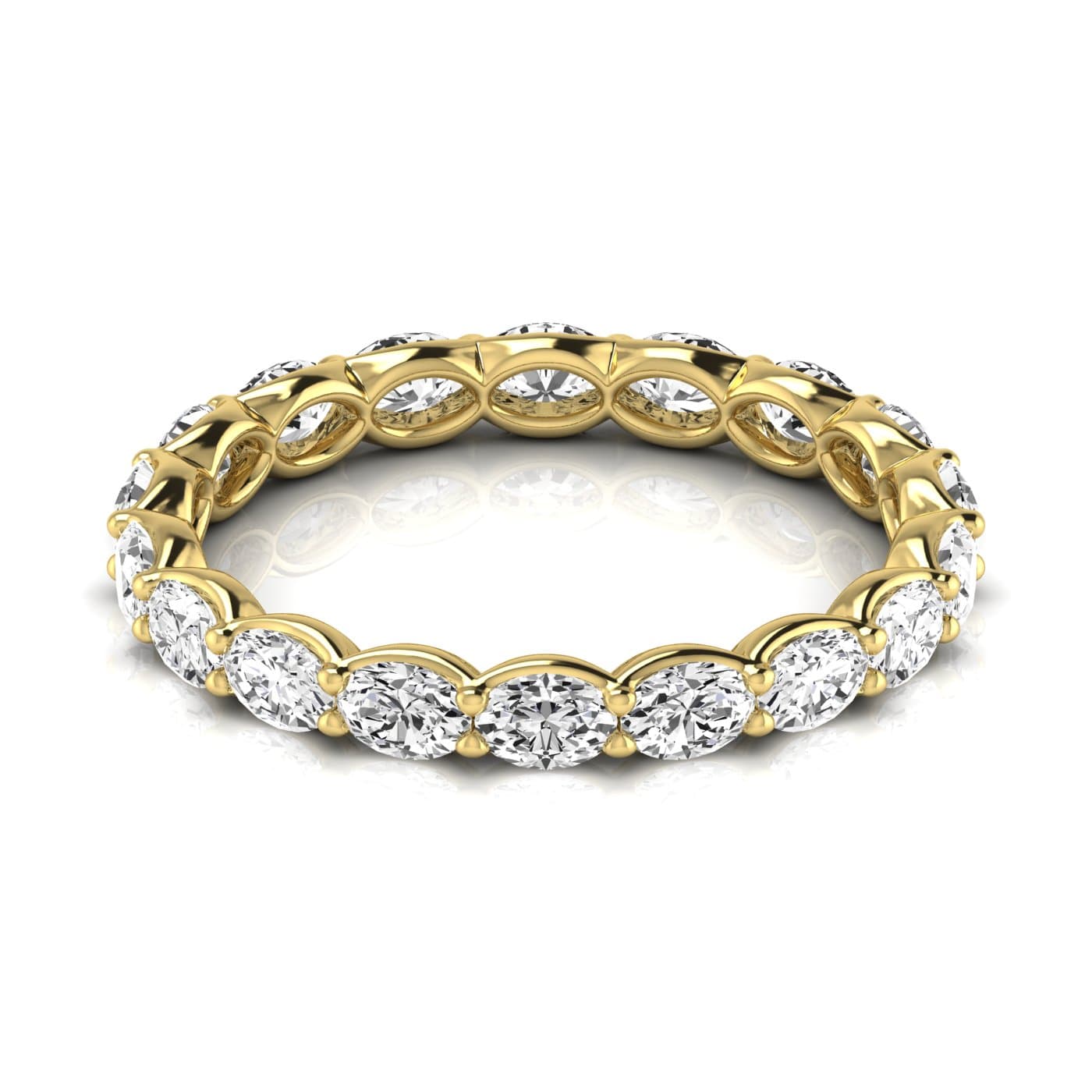 Diamond Emerald Cut Eternity Band (1.71 ct. tw.), Side view in yellow gold