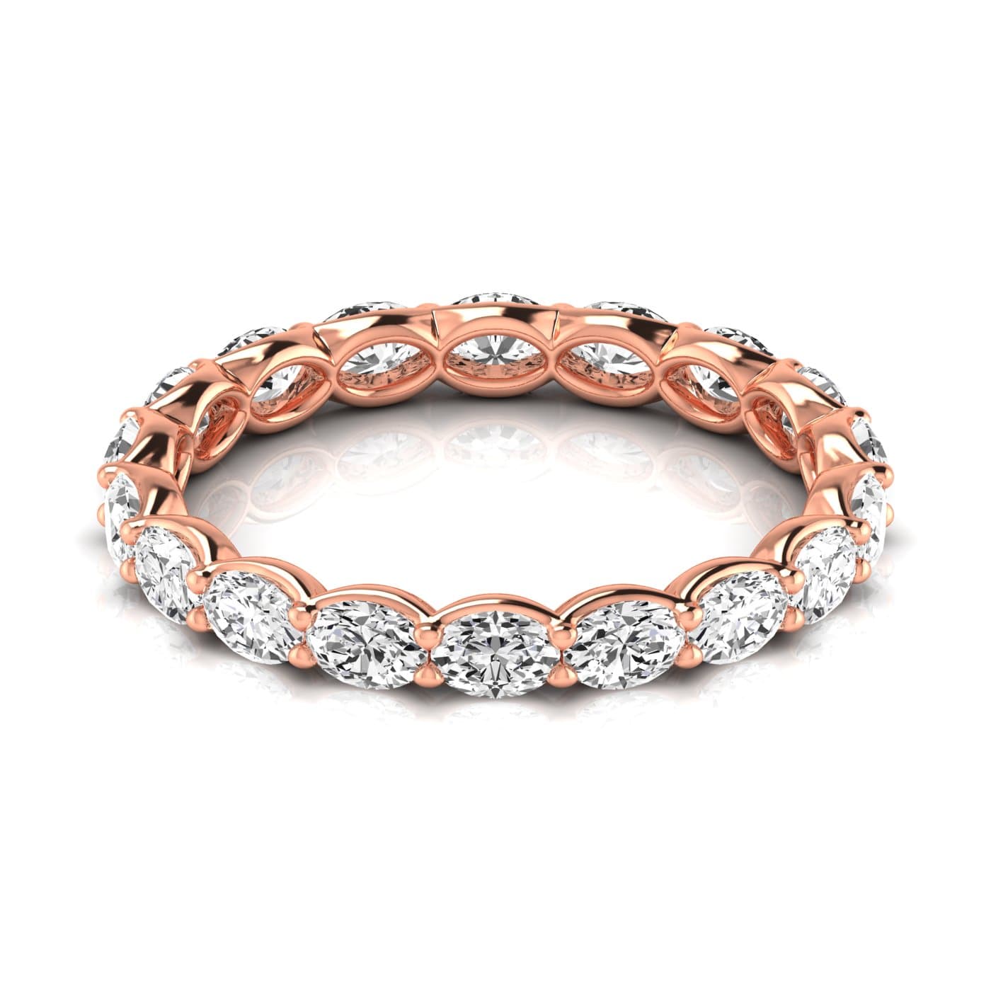 Diamond Emerald Cut Eternity Band (1.53 ct. tw.), Side view in rose gold