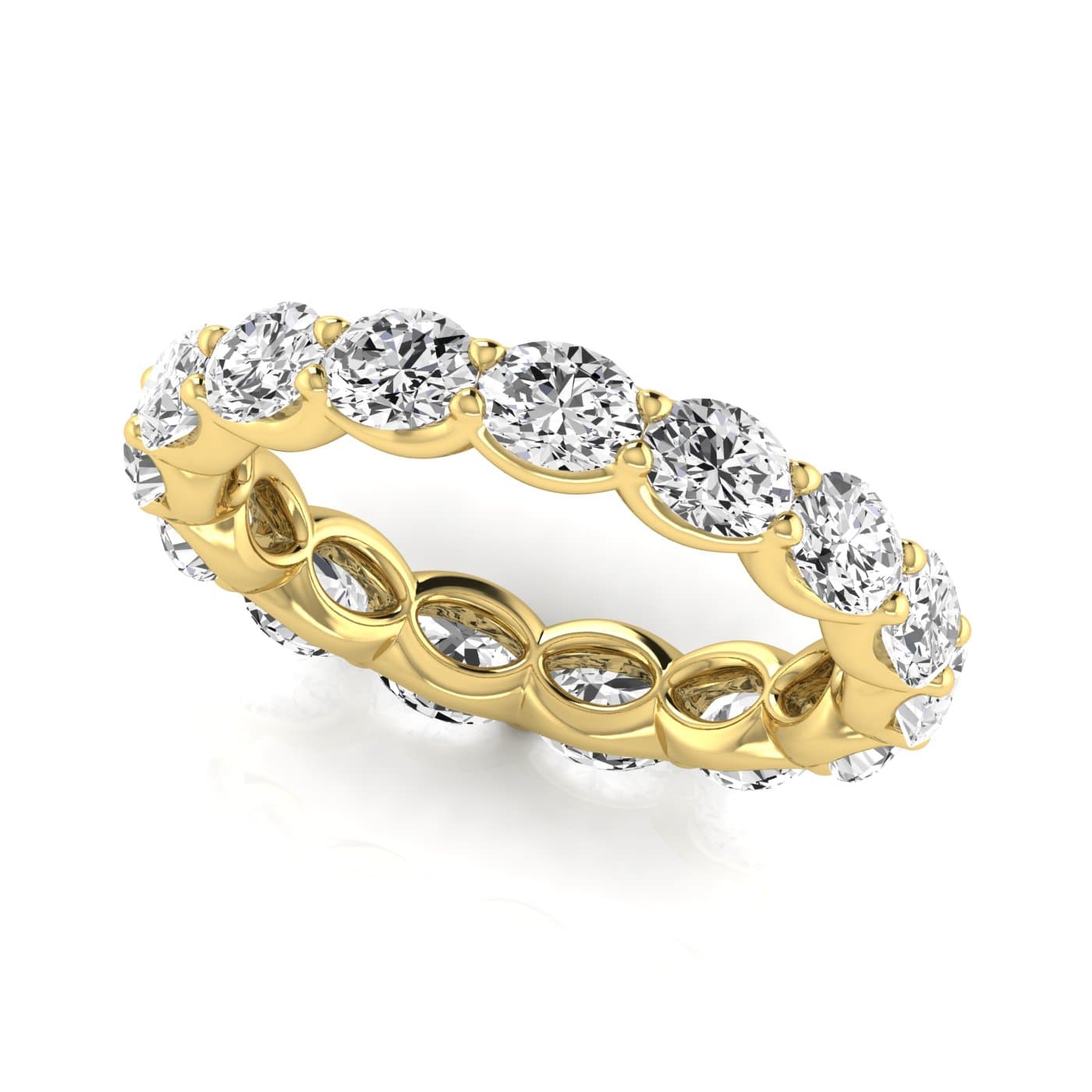Diamond Emerald Cut Eternity Band (3 2/3 ct. tw.), Front view in yellow gold