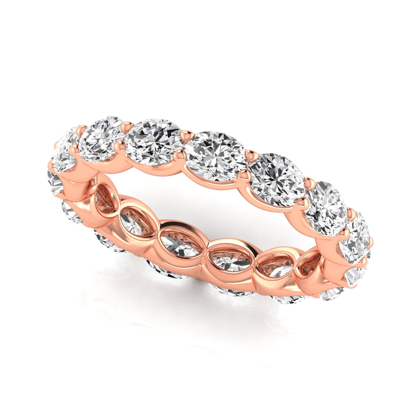 Diamond Emerald Cut Eternity Band (3 2/3 ct. tw.), Front view in rose gold
