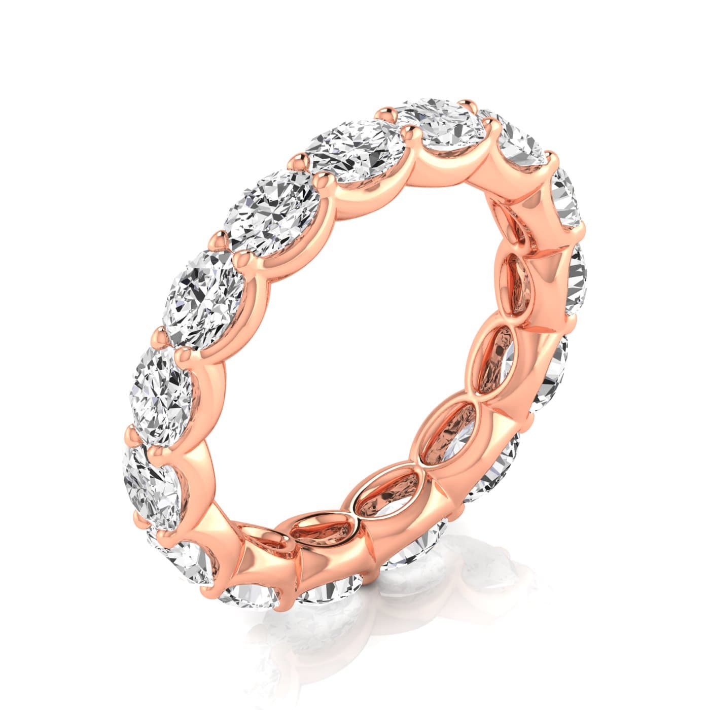 Diamond Emerald Cut Eternity Band (3 2/3 ct. tw.), On hand view in rose gold