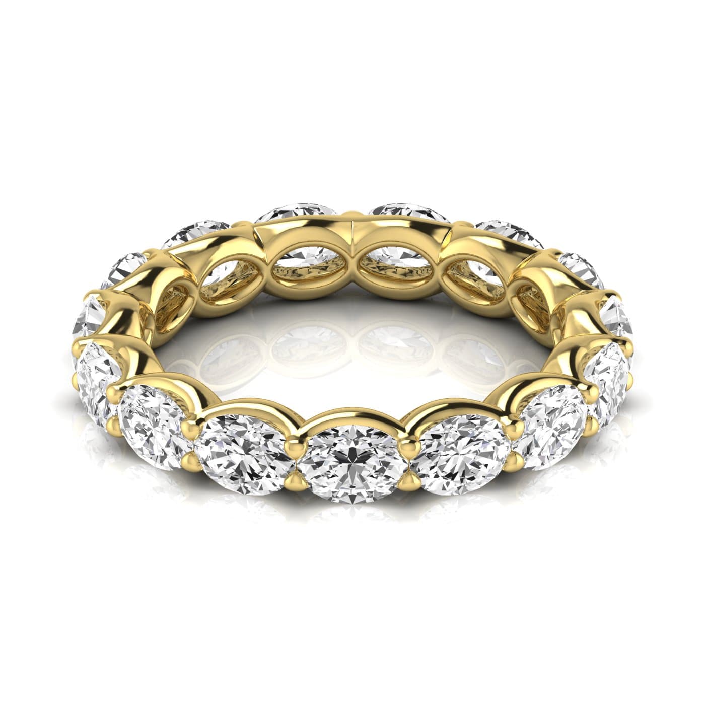 Diamond Emerald Cut Eternity Band (3 2/3 ct. tw.), Side view in yellow gold