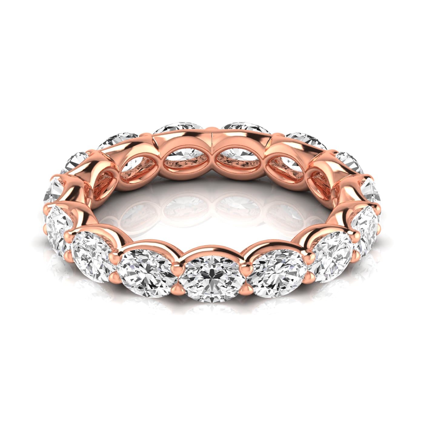 Diamond Emerald Cut Eternity Band (3 2/3 ct. tw.), Side view in rose gold