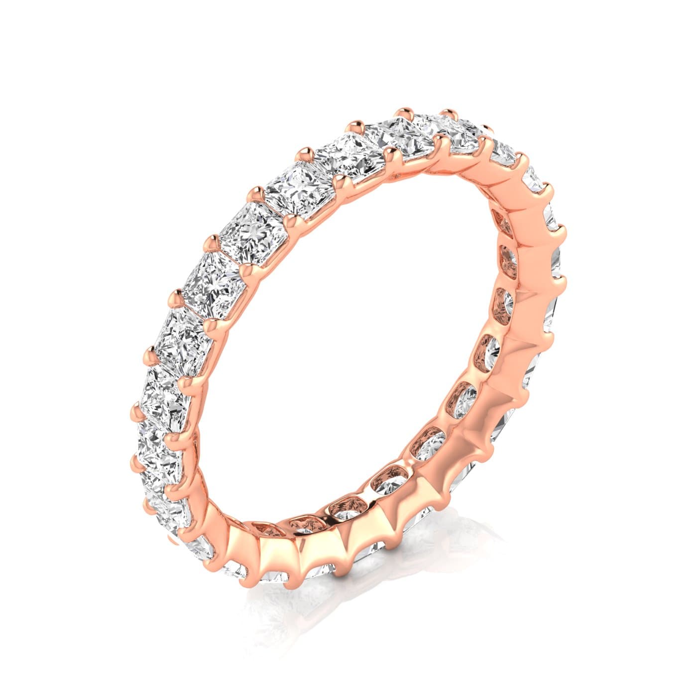Diamond Emerald Cut Eternity Band (2.3 ct. tw.), On hand view in rose gold