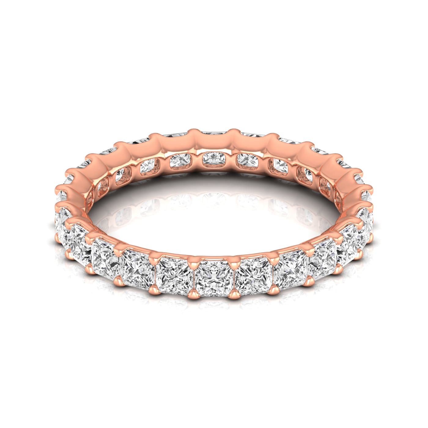 Diamond Emerald Cut Eternity Band (2.3 ct. tw.), Side view in rose gold
