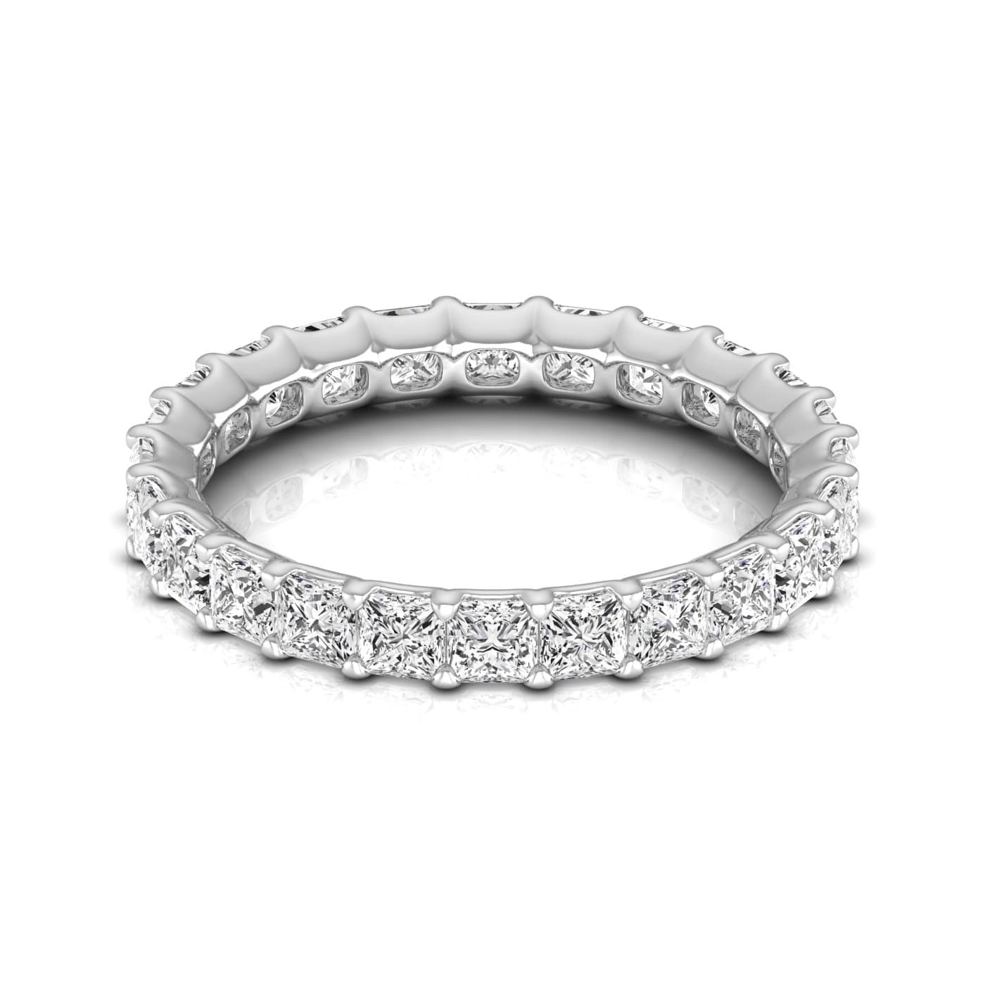 Diamond Emerald Cut Eternity Band (2.2 ct. tw.), Side view in white gold or platinum