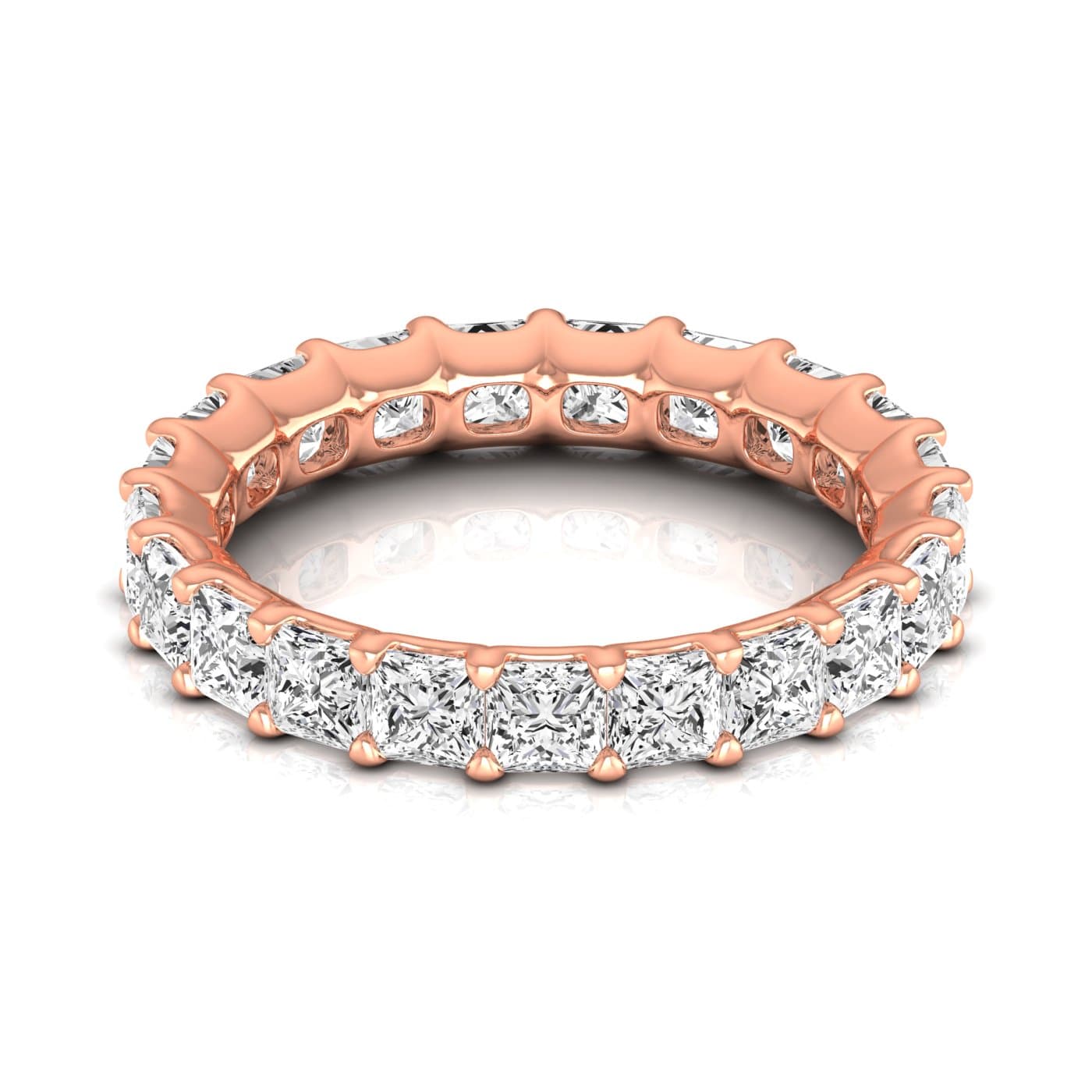Diamond Emerald Cut Eternity Band (4 ct. tw.), Side view in rose gold