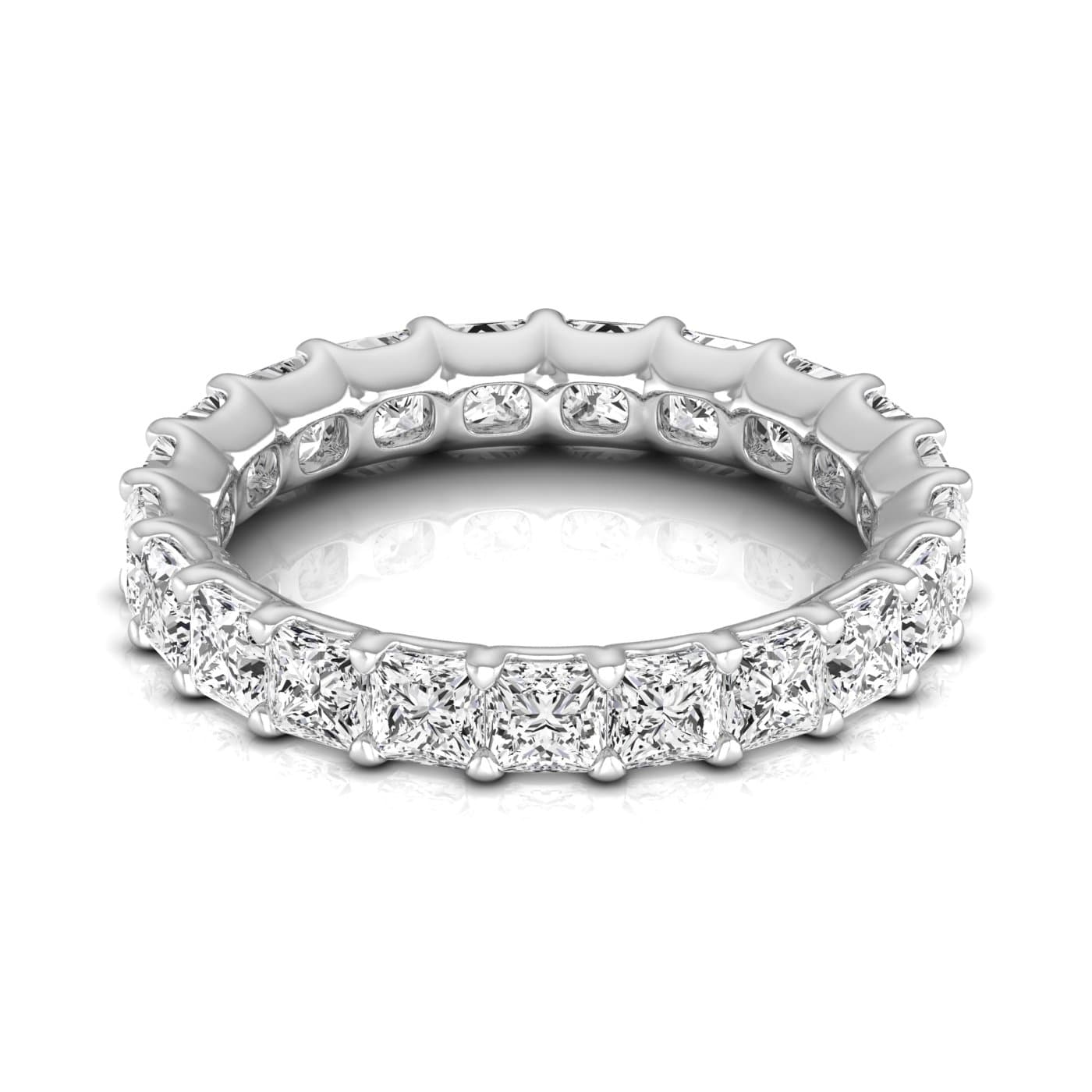 Diamond Emerald Cut Eternity Band (4 ct. tw.), Side view in white gold or platinum